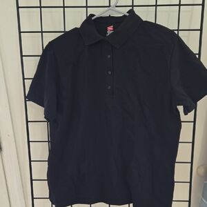 Hanes Black Polo Shirt Short Sleeve Classic